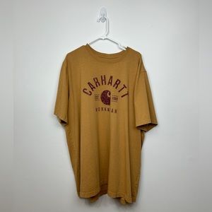 Carhartt Men’s Short Sleeve Crewneck Tee Shirt Work Top Yellow Size 2XL Tall